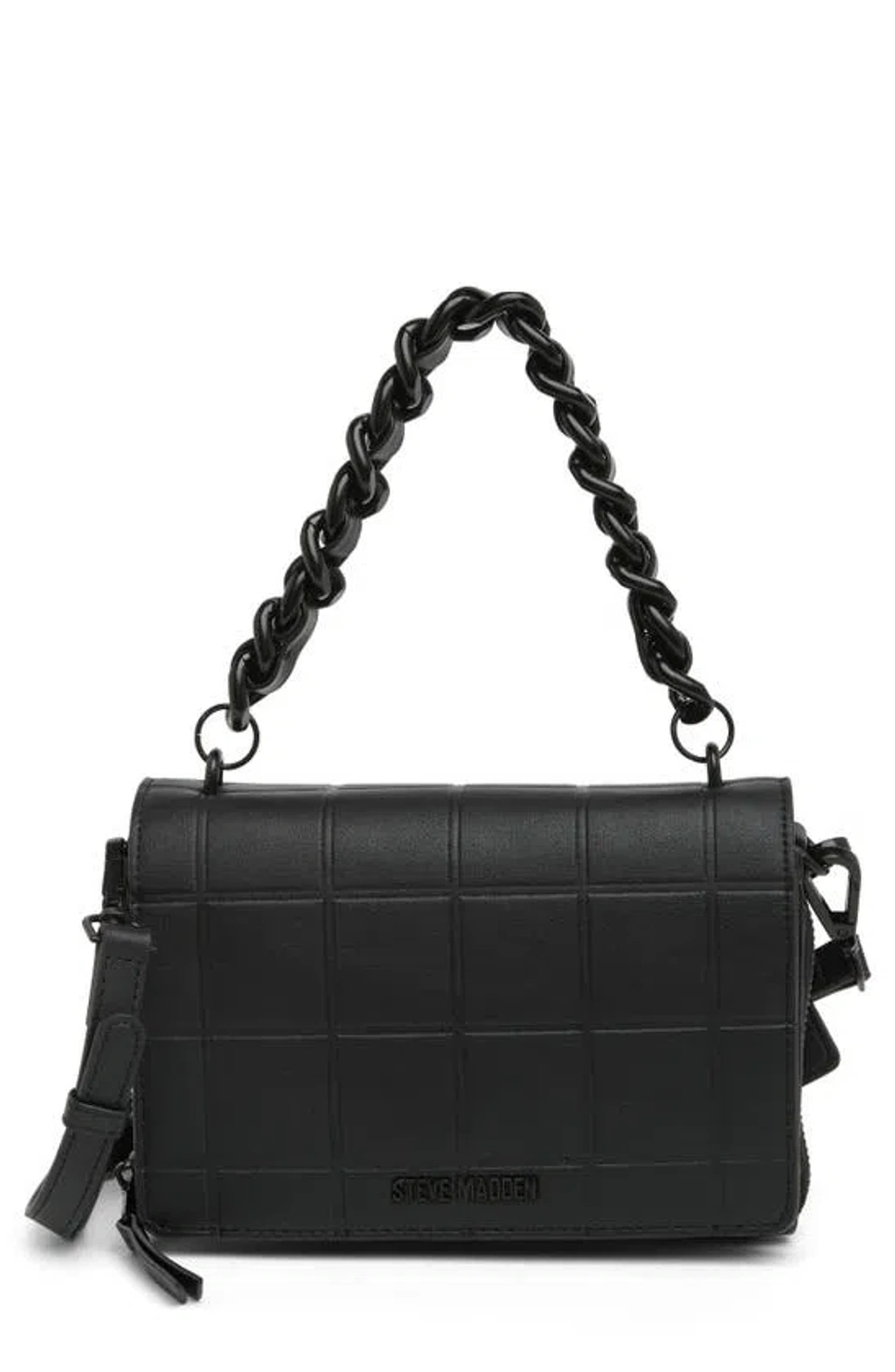 Steve Madden Siena Box Quilt Crossbody Bag In Black/ Black ModeSens