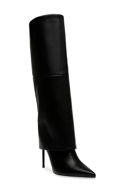 Steve Madden Smith Knee High Boot In Black Leather