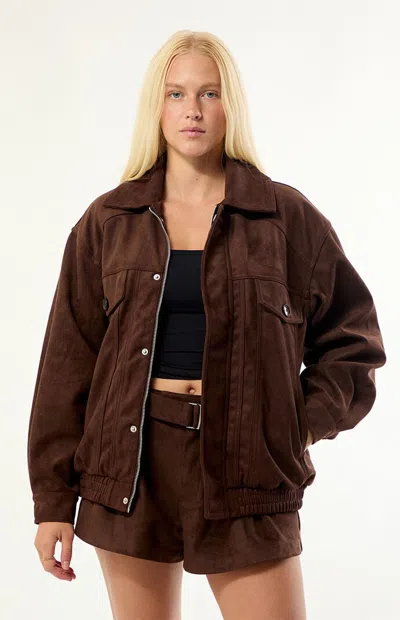 Steve Madden Women's Henson Faux Leather Jacket In Chocolate In Burgundy