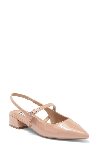Steve Madden Yourk Pointed Toe Slingback Pump In Tan Patent