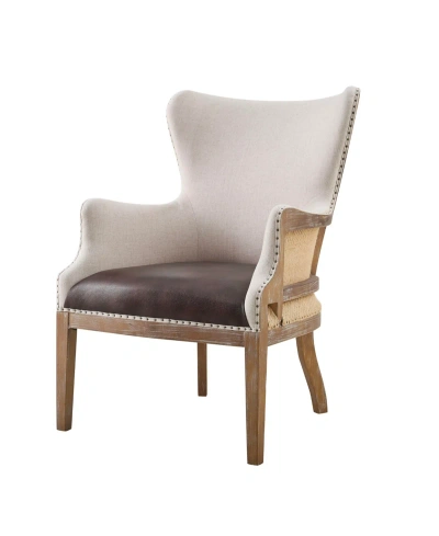 Steve Silver George Two Tone Wingback Accent Chair In Light Beige