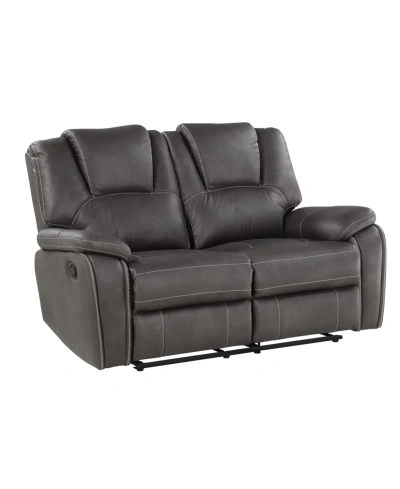 Steve Silver Katrine 62" Manual Reclining Loveseat In Dark Gray