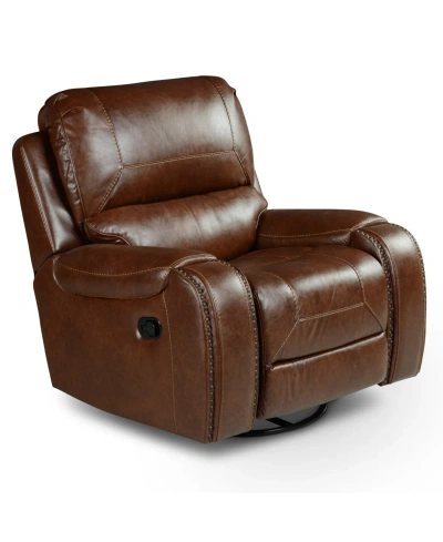 Steve Silver Keily 39" Manual Swivel Glider Recliner Chair In Dark Brown