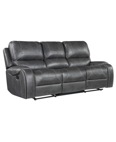 Steve Silver Keily 86" Manual Recliner Sofa Grey In Dark Gray