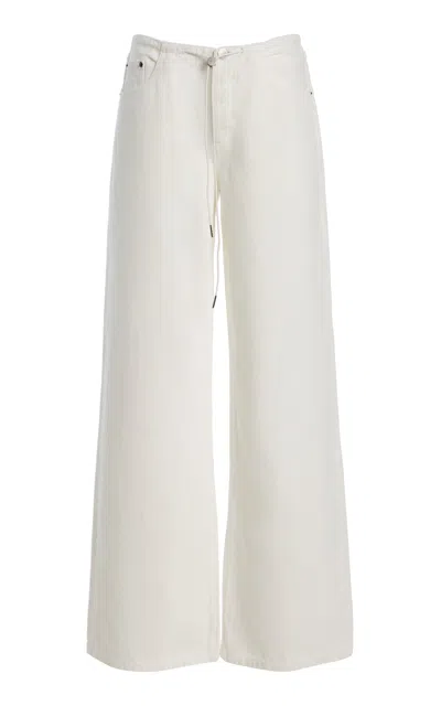 Still Here Cool Rigid Low-rise Wide-leg Jeans In White