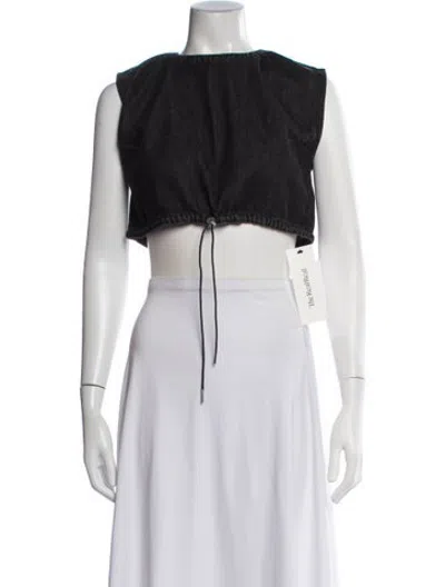 Pre-owned Still Here Crew Neck Sleeveless Crop Top In White