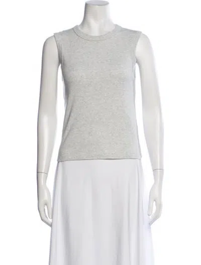 Pre-owned Still Here Crew Neck Sleeveless Top In White