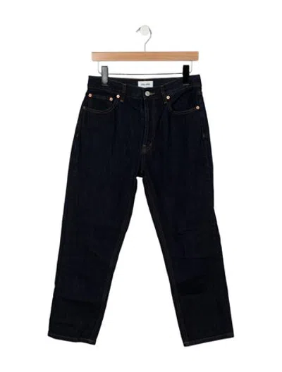 Pre-owned Still Here High-rise Straight Leg Jeans In Blue
