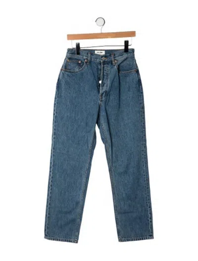 Pre-owned Still Here High-rise Straight Leg Jeans In Blue