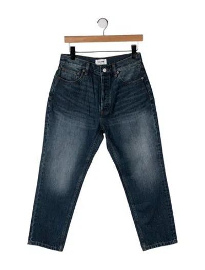 Pre-owned Still Here High-rise Straight Leg Jeans In Blue