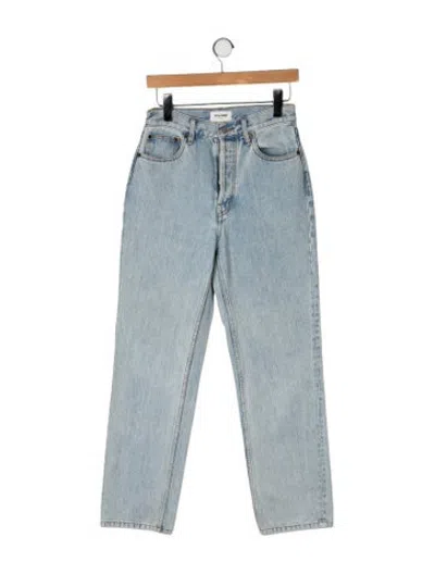 Pre-owned Still Here High-rise Straight Leg Jeans In Blue