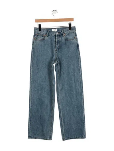 Pre-owned Still Here High-rise Wide Leg Jeans In Blue