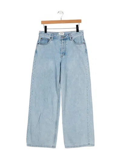 Pre-owned Still Here High-rise Wide Leg Jeans In Blue