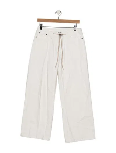 Pre-owned Still Here Mid-rise Wide Leg Jeans In White