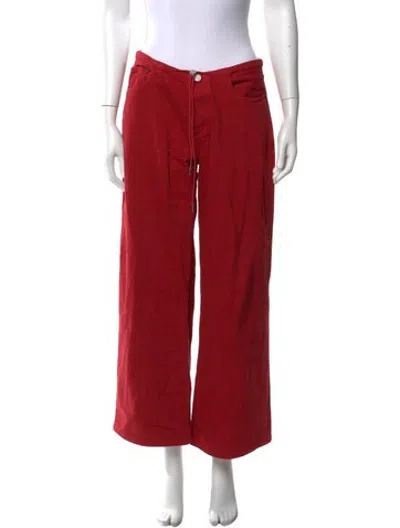 Pre-owned Still Here Wide Leg Pants In Red