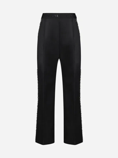 Stine Goya Ciara Wool-blend Twill Trousers In Black