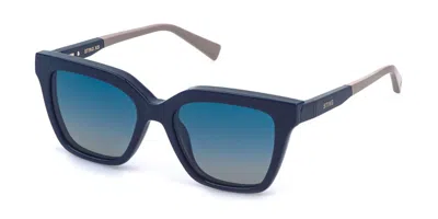Sting Usj766 With Clip-on 991p Men's Glasses Blue Size 49 - Free Lenses - Blue Light Block Available In Shiny Dark Blue
