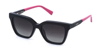 Sting Usj766 With Clip-on Z42p Men's Glasses Black Size 49 - Free Lenses - Blue Light Block Available In Shiny Full Black