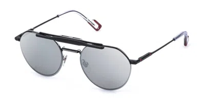 Sting Ust606 With Clip-on 583p Men's Glasses Silver Size 51 - Free Lenses - Blue Light Block Available In Shiny Palladium Silver