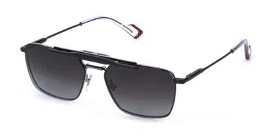 Sting Ust607 With Clip-on 583p Men's Glasses Silver Size 54 - Free Lenses - Blue Light Block Available In Shiny Palladium Silver