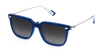 Sting Ust611 With Clip-on 892p Men's Glasses Blue Size 54 - Free Lenses - Blue Light Block Available In Transparent Blue