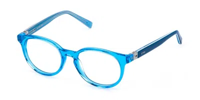 Sting Vsj771 0g35 Men's Glasses Blue Size 43 - Free Lenses - Blue Light Block Available In Transparent Light Blue
