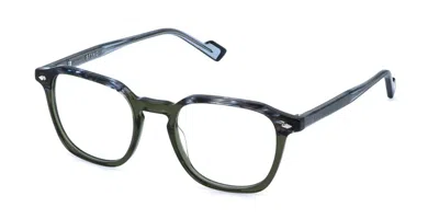 Sting Vst589 09hf Men's Glasses Green Size 50 - Free Lenses - Blue Light Block Available In Transparent Olive Green