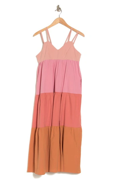 Stitchdrop After Dune Colorblock Midi Sundress In Dusk