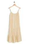 Stitchdrop Barefoot Stripe Cotton Dress In Pear