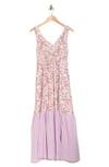 Stitchdrop Florabama Mixed Print Midi Dress In Blossom