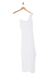 Stitchdrop Ibiza One-shoulder Knit Dress In White