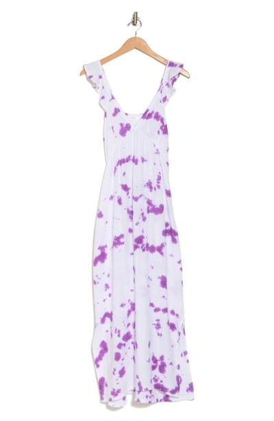 Stitchdrop Shore Break Cotton Midi Dress In Purple