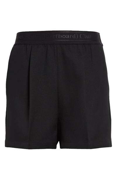 Stockholm Surfboard Club Logo Jacquard Waist Loose Fit Shorts In Black