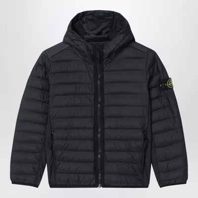 Stone Island Kids' Black Hooded Down Jacket