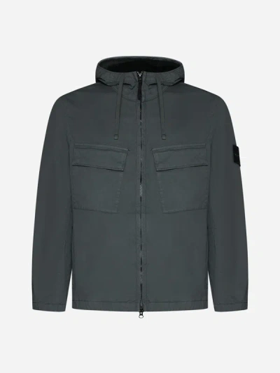 Stone Island Cotton Hooded Jacket In Musk