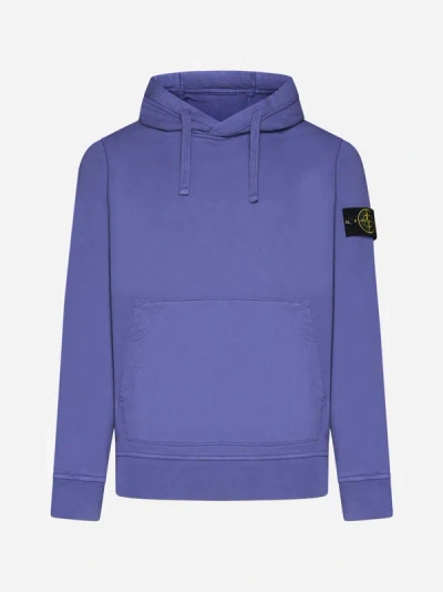 Stone Island Cotton Hoodie In Lavender