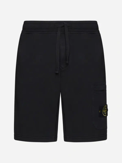Stone Island Cotton Shorts In Black