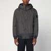 Stone Island Dark Grey Zip-up Nylon Jacket In Gray