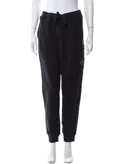 Pre-owned Stone Island Embroidered Accent Sweatpants In Black