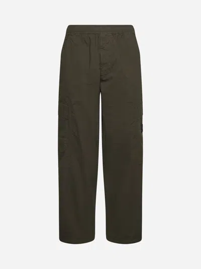 Stone Island Green Ripstop Canvas Loose-fit Trousers