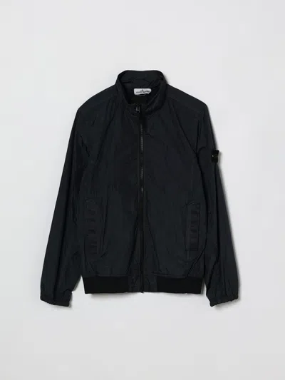 Stone Island Kids'  Junior Technical Fabric Bomber Jacket  In Black