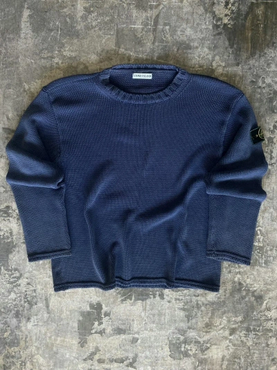 Pre-owned Stone Island Knit Sweater  Vintage 90's In Blue