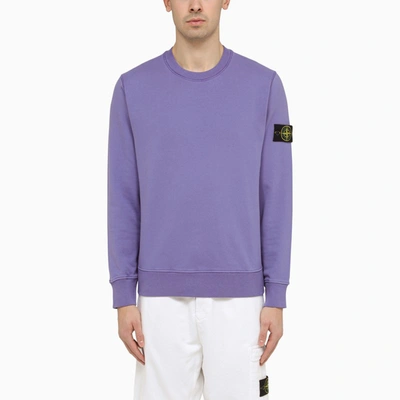 Stone Island Lavander Sweatshirt With Logo Men In Blue