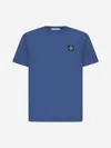 Stone Island Logo-patch Cotton T-shirt In Air Force Blue