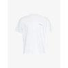 Stone Island Mens White Brand-print Boxy-fit Cotton-jersey T-shirt