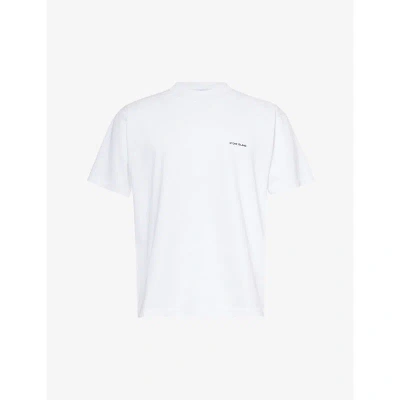 Stone Island Mens White Brand-print Boxy-fit Cotton-jersey T-shirt