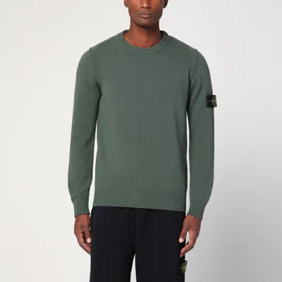 Stone Island Military Green Wool Blend Sweater