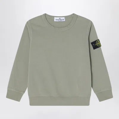 Stone Island Kids' Moss-coloured Crew Neck Sweatshirt In Cotton In Brown