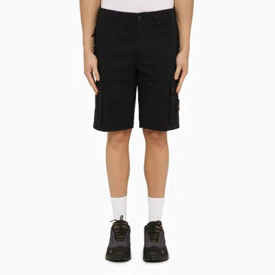 Stone Island Navy Blue Cotton Bermuda Shorts Men