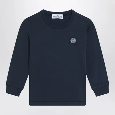 Stone Island Kids' Navy Blue Cotton Sweatshirt